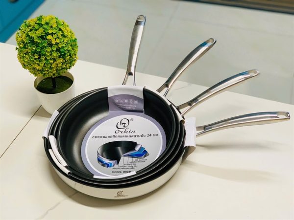 OR30I - Chảo đúc 5 lớp nguyên khối Inox Orkin 30cm