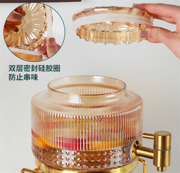 NC28 - Bình nước thuỷ tinh hổ phách, dung tích 2.8Lit