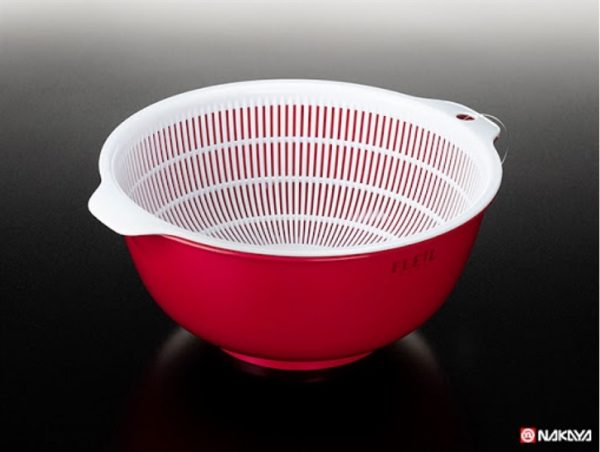 Bộ rổ chậu 1.5L Nakaya các màu trắng-đỏ - bánh