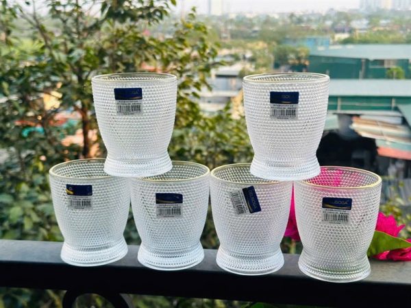 KLB135 - Bộ 6 cốc thuỷ tinh viền vàng 280ml