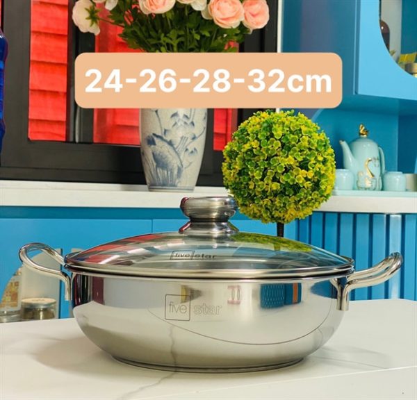 FST25 - Nồi lẩu Fivestar inox 3 đáy 24cm W24-3DG - chiếc