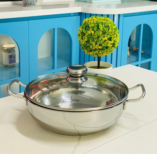 FST28 - Nồi lẩu Fivestar 30cm vung kính, đáy 3 lớp - chiếc