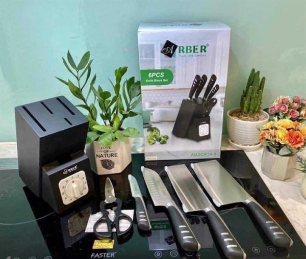 ABSCR145 - Bộ dao 5 món Arber kèm giá và đồng hồ hẹn giờ - bộ