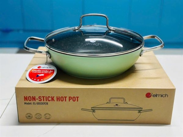 GY28 - Nồi lẩu chống dính vân đá Elmich, size 28cm EL5553GY28