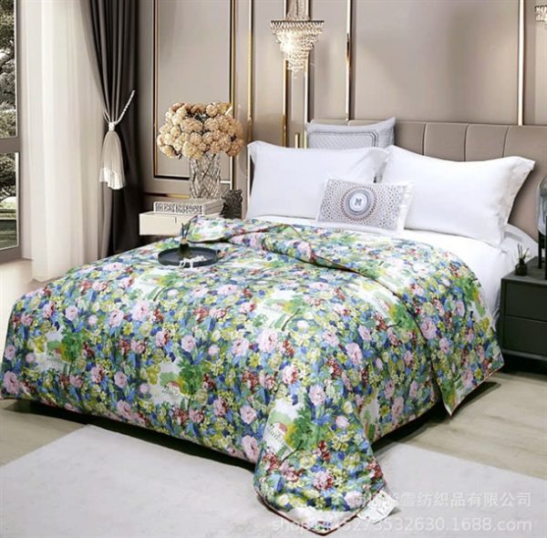 NC125 - Chăn lụa tơ tằm Vintage, size 200x230cm