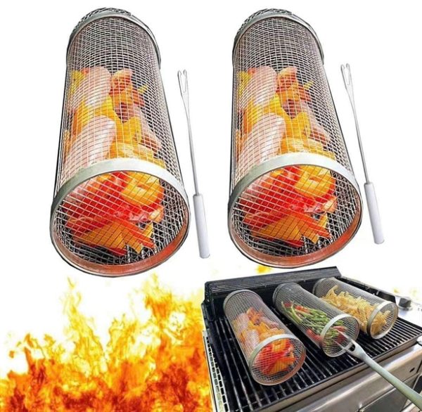 KLC131 - Vỉ nướng BBQ thép không gỉ hình trụ