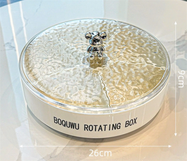 KLB114_T - Khay đựng bánh kẹo xoay 360 độ, màu Trắng
