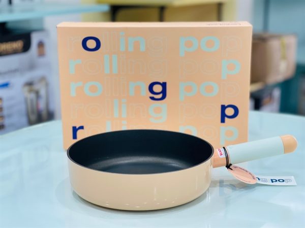 LOP1225 - Chảo sâu lòng LocknLock Rolling Pop IH 22cm 1 tay cầm - Màu Hồng