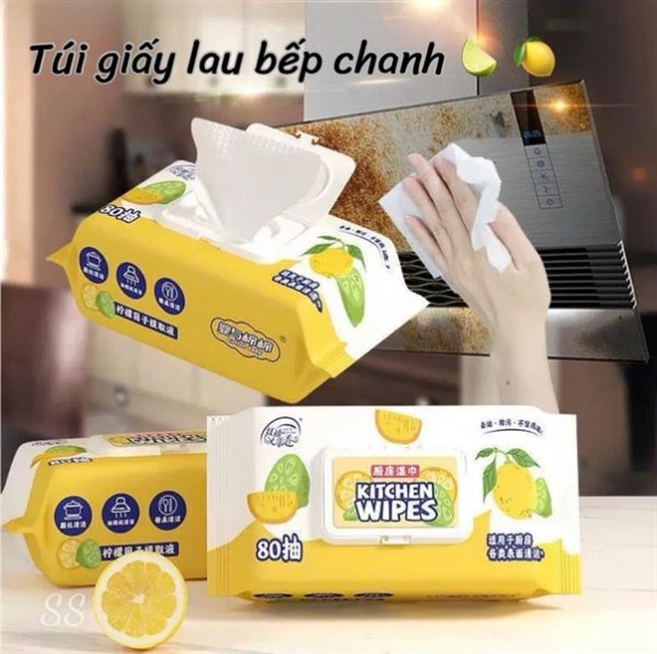 KLE93 - Set 4 gói giấy lau nhà bếp (80 tờ/gói )