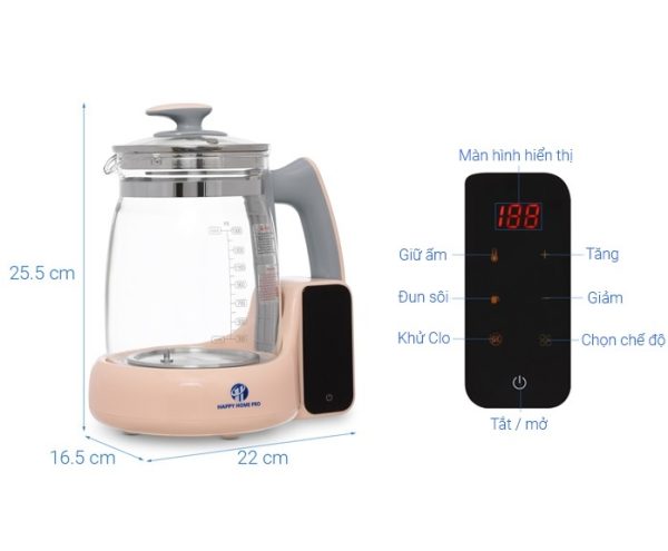 HAP20 - Bình đun nước thông minh HappyHome 1.5Lit - chiếc - Hình ảnh 2