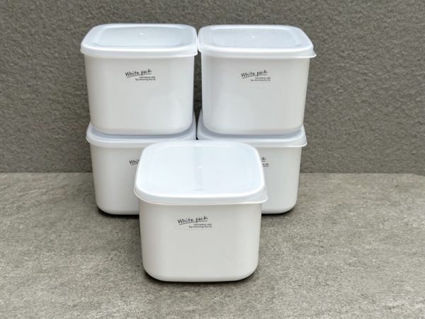 KBN50 - Set 5 hộp nhựa đựng thực phẩm 1lit White Pack - hàng Nhật