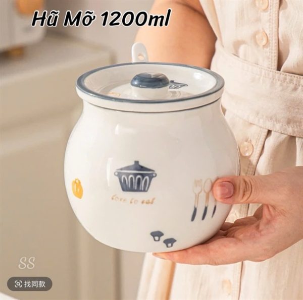 KLE115 - Hũ mỡ có hộp xốp, dung tích 1200ml