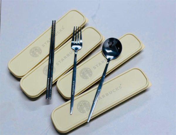 KLE137 - Set thìa dĩa đũa inox Starbucks