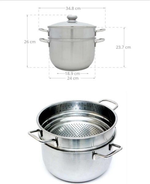 FST02 - Bộ nồi xửng hấp fivestar size 24cm - chiếc - Hình ảnh 2