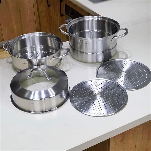 CKM142 - Bộ nồi xửng hấp 3 tầng Chockmen, size 28cm - Hình ảnh 2