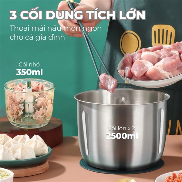 GM2252 - Máy xay thịt đa năng Gume, dung tich 2.5Lit, cs 500W - Hình ảnh 2